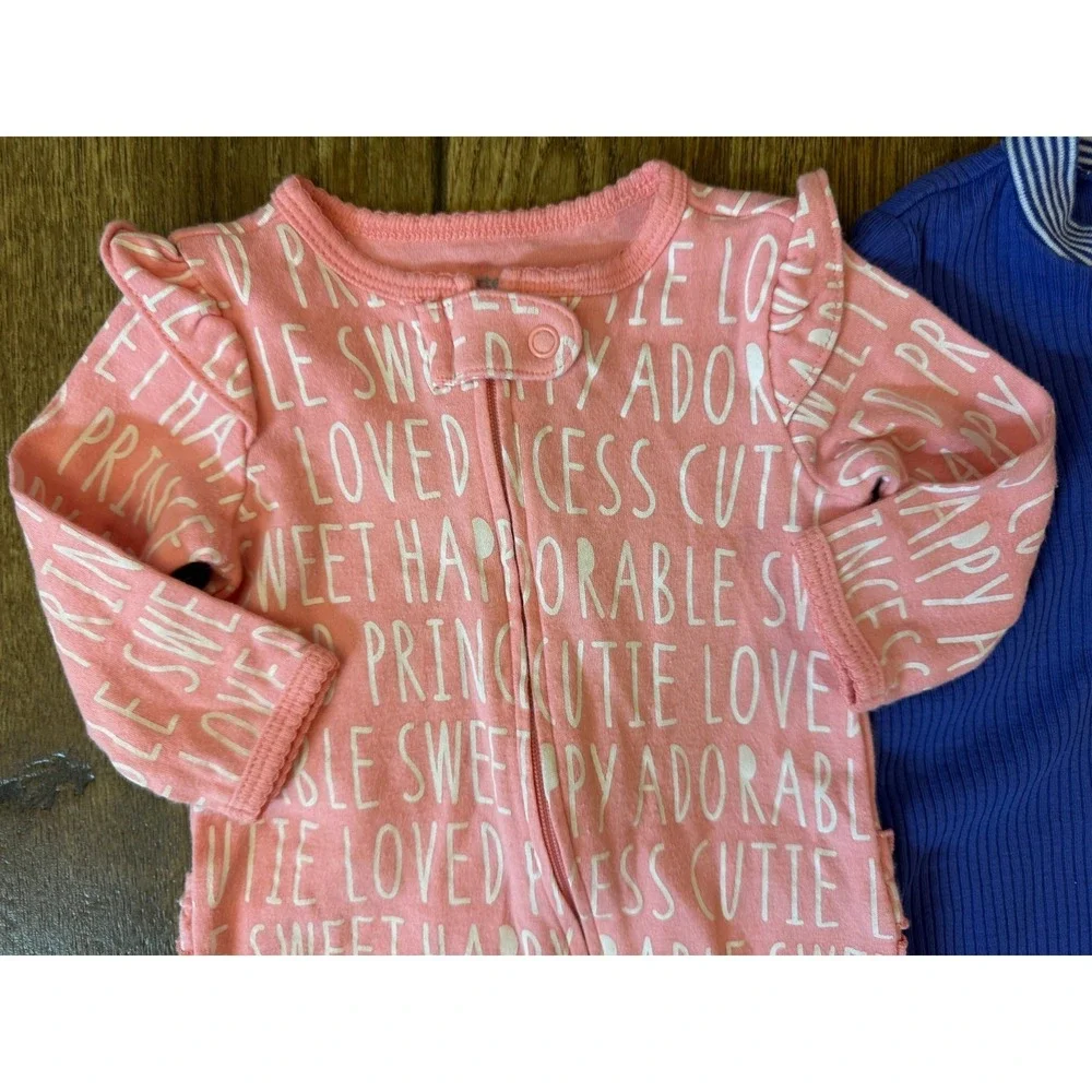 Carters Sleepers Girl 3 Months Lot Rompers Outfits‎ Sleep N Plays Bundle Ruffle